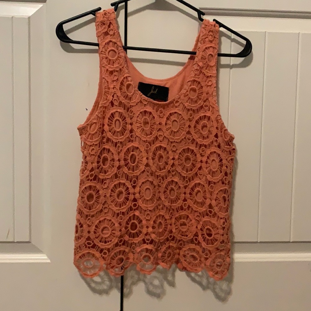 Pink lace tank top